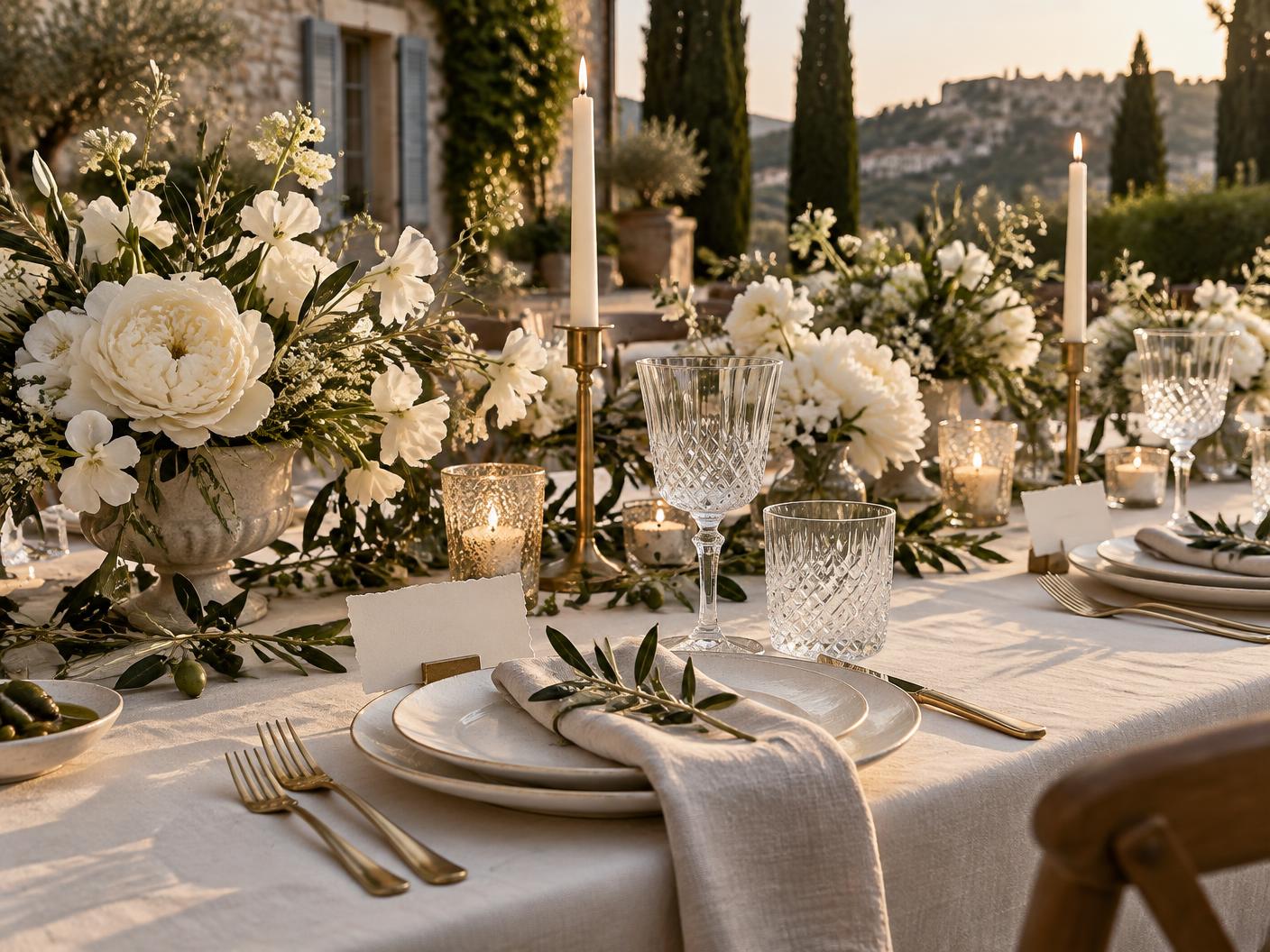 Art de la table raffiné pour un événement en Provence
