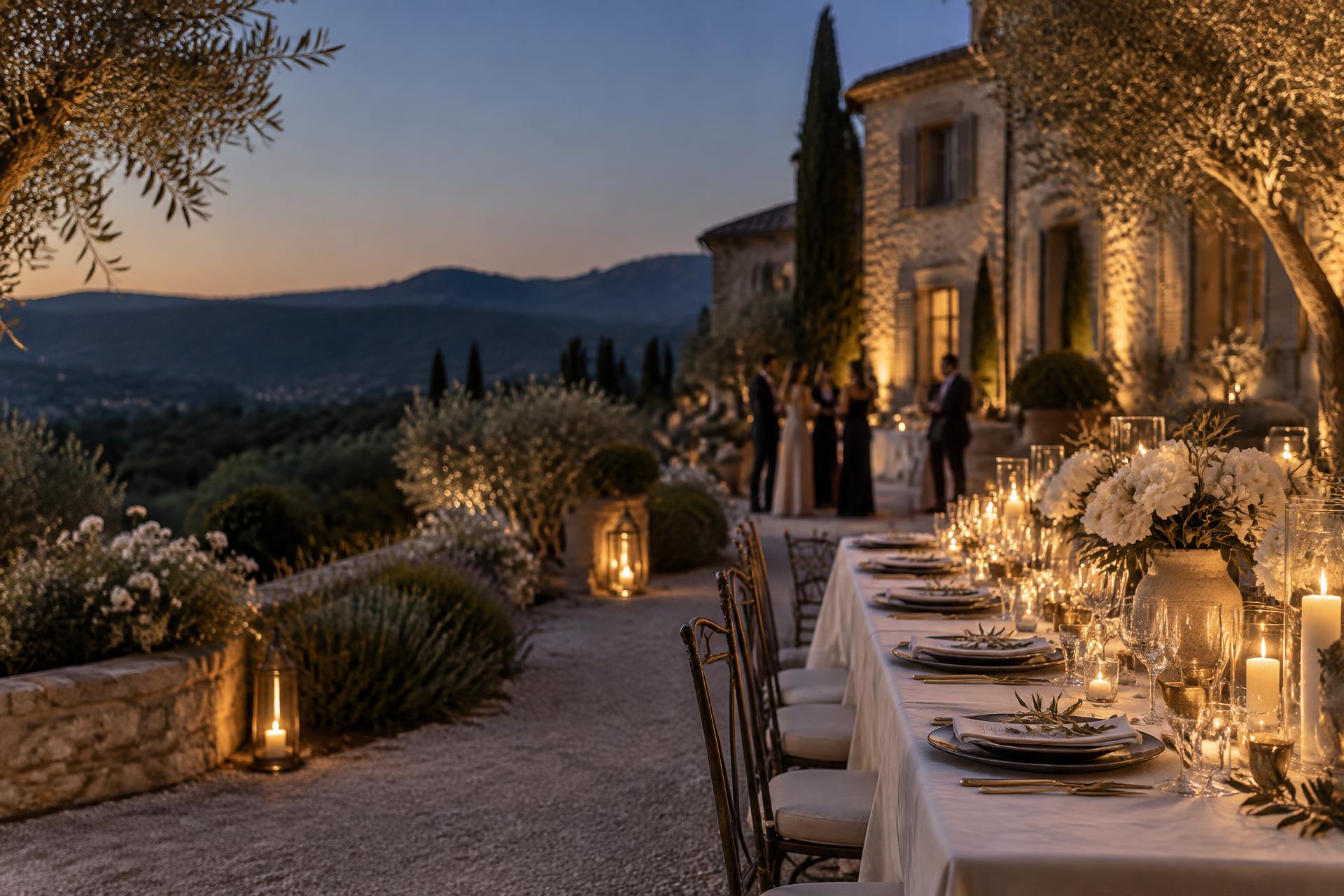 Réception élégante dans un domaine en Provence